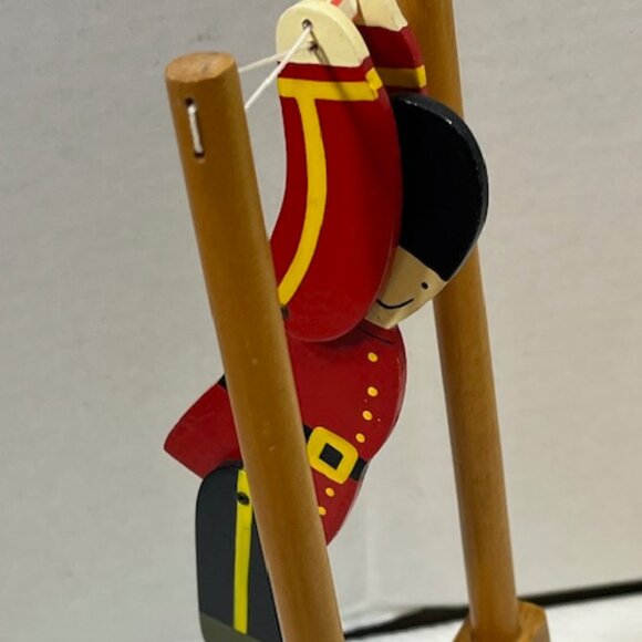 VTG Wooden Soldier Acrobat Flipper Toy Trapeze Sri Lanka Handmade 9.5"Tall - Picture 5 of 15